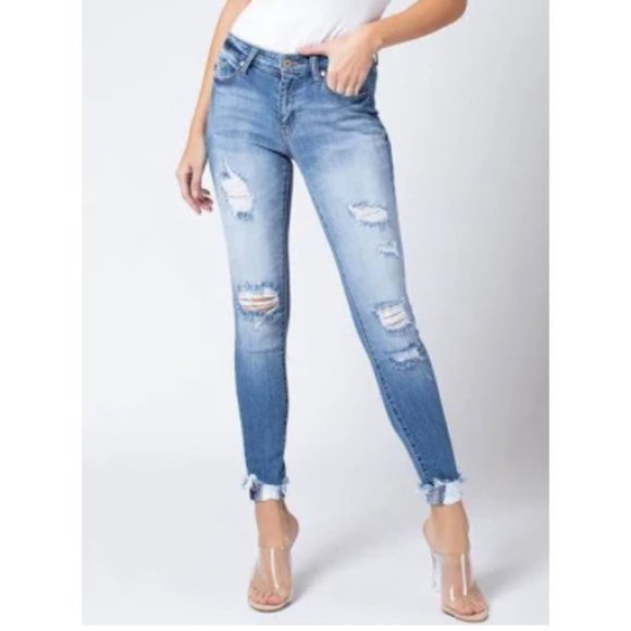 Buckle Denim - KanCan Ripped Destroyed Hole Skinny Ankle Jean 24